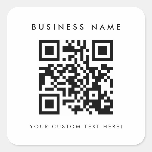 QR-Code für Quadrat Quadratischer Aufkleber (Vorderseite)