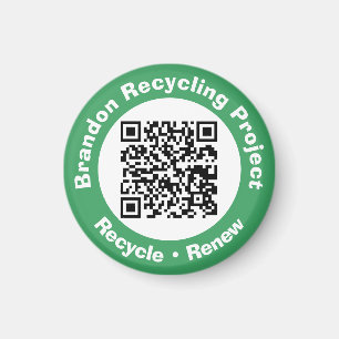 QR-Code für Recycling-Projekt Recyceln & Erneuern. Magnet