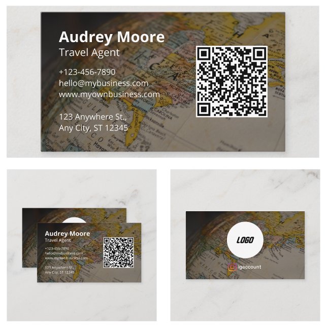 QR-Code für Reisebüro Visitenkarte (Travel Agent QR Code Business Cards)