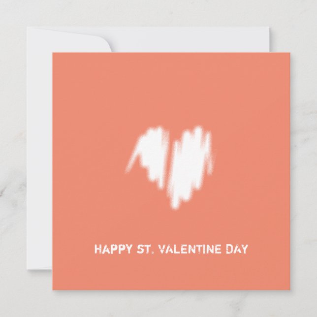 QR-Code für sauberes monochromes modernes Weißherz Karte (Vorderseite)