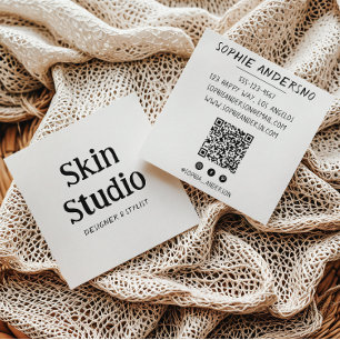 QR-Code für Schönheitssalon und Kosmetikerin Quadratische Visitenkarte