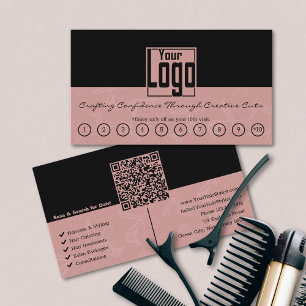 QR-Code für Schwarz/Toskana Rosa Haare Salon Treuekarte
