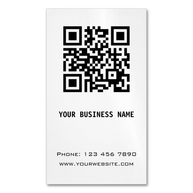 QR-Code für Schwarz und Weiß Magnetische Visitenkarte (Vorderseite Vertikal)
