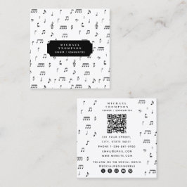 QR Code für schwarze und weiße Noten Quadratische Visitenkarte