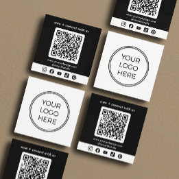 QR-Code für Schwarzes Logo Quadratische Visitenkarte