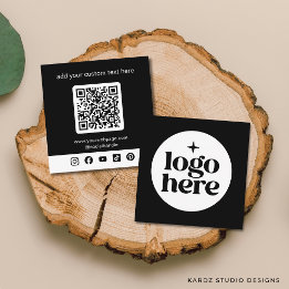 QR-Code für Schwarzes Logo Quadratische Visitenkarte