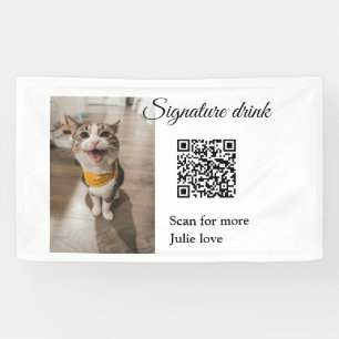 QR-Code für Signatur-Getränk hinzufügen Name des F Banner