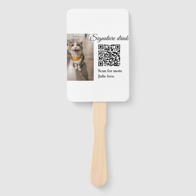 QR-Code für Signatur-Getränk hinzufügen Name des F Fächer (Vorderseite)