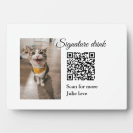 QR-Code für Signatur-Getränk hinzufügen Name des F Fotoplatte