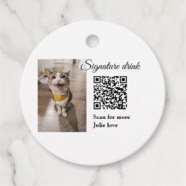 QR-Code für Signatur-Getränk hinzufügen Name des F Geschenkanhänger