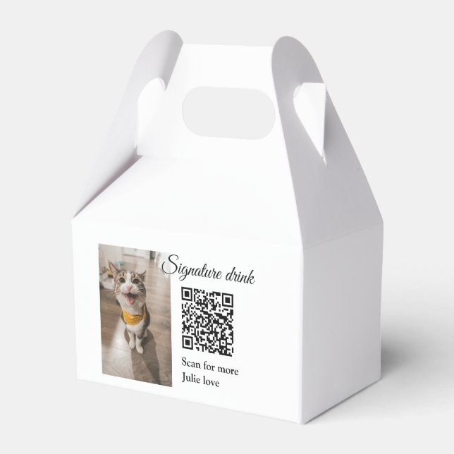 QR-Code für Signatur-Getränk hinzufügen Name des F Geschenkschachtel (Vorderseite)