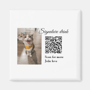 QR-Code für Signatur-Getränk hinzufügen Name des F Magnet