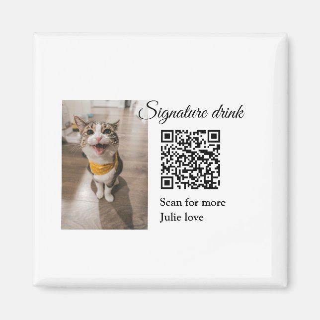 QR-Code für Signatur-Getränk hinzufügen Name des F Magnet (Vorne)