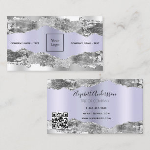QR-Code für silberviolette Marmorplatte Visitenkarte