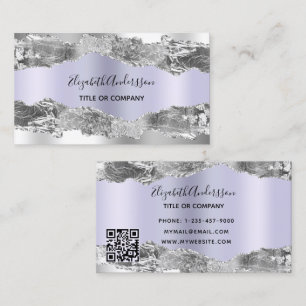 QR-Code für silberviolettes Agat Visitenkarte