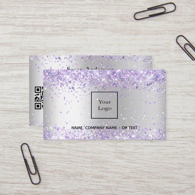 QR-Code für Silver Lavender Visitenkarte (Vorderseite/Rückseite Beispiel)