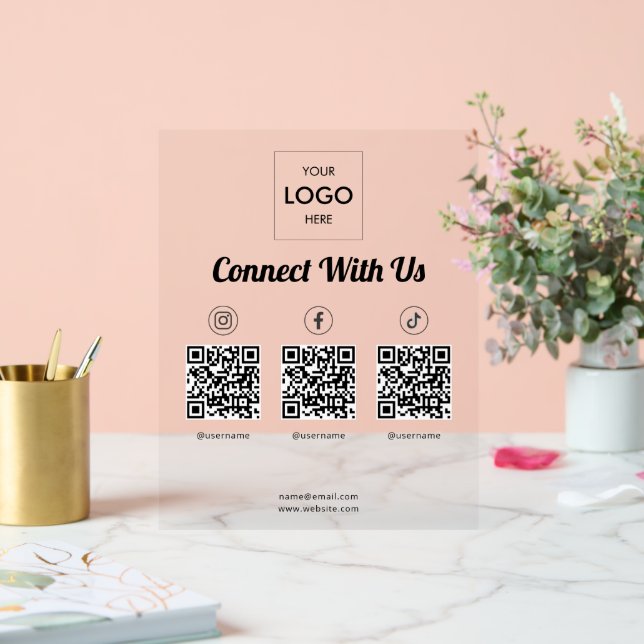QR-Code für Social Media Acrylschild (Hochzeit)