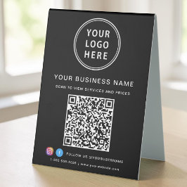 QR-Code für Social Media Black Tischaufsteller
