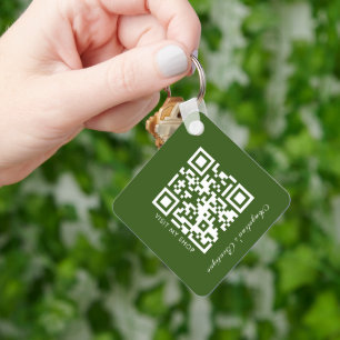 QR-Code für Social Media Business-Logos Grüne Stre Schlüsselanhänger