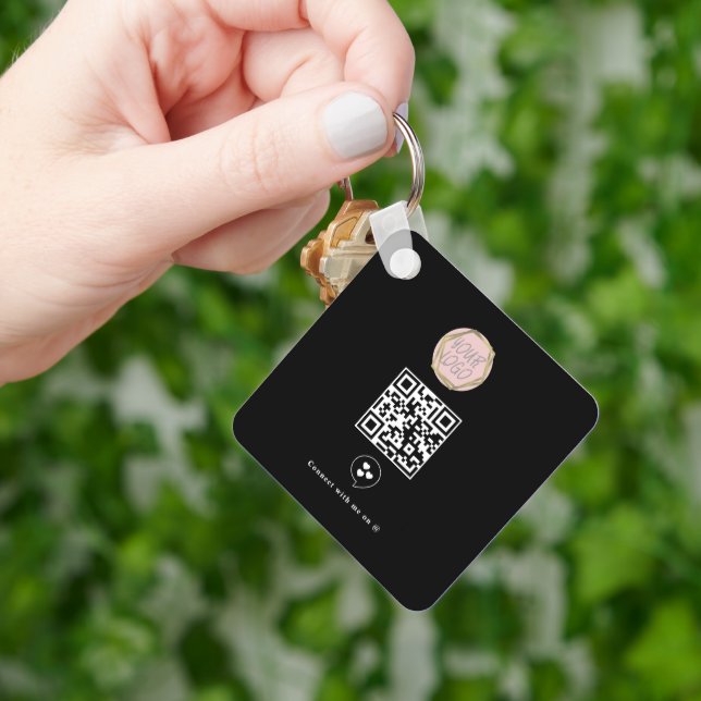QR-Code für Social Media Business-Logos Schlüsselanhänger (Hand)