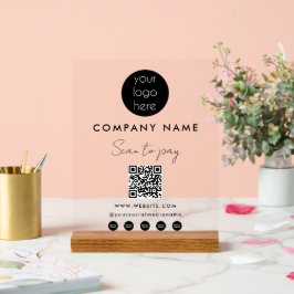 QR-Code für Social Media: Prüfung von Firmenlogos  Acrylschild