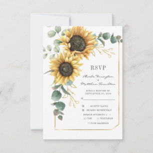QR-Code für Sonnenblumen Bright Botanical Wedding RSVP Karte