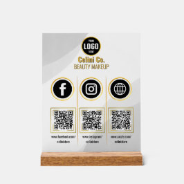 QR-Code für soziale Medien - Akryllisches Zeichen  Acrylschild