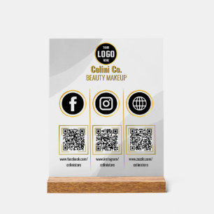 QR-Code für soziale Medien - Akryllisches Zeichen Acrylschild