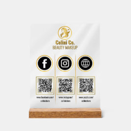 QR-Code für soziale Medien - Akryllisches Zeichen  Acrylschild