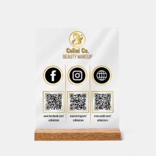 QR-Code für soziale Medien - Akryllisches Zeichen  Acrylschild
