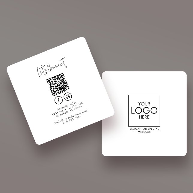 QR-Code für soziale Medien in Verbindung mit unser Quadratische Visitenkarte (Von Creator hochgeladen)