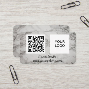 QR-Code für soziale Medien - Marble Modern Busines Visitenkarte