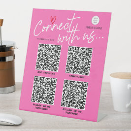QR-Code für soziale Medien - Moderne Vernetzung  Sockelschild