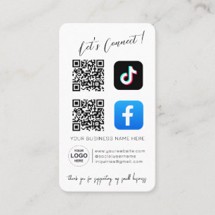 QR-Code für soziale Medien - rosa Design Visitenkarte