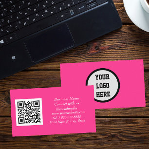 QR-Code für soziale Medien scannbar Pink Magenta Visitenkarte