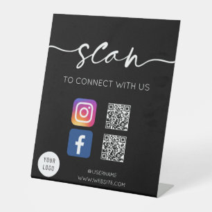 QR-Code für soziale Medien Sockelschild