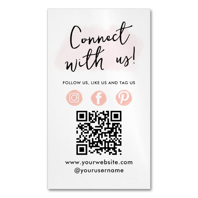 QR-Code für soziale Medien - Verbindung mit unsere Magnetische Visitenkarte (Vorderseite Vertikal)