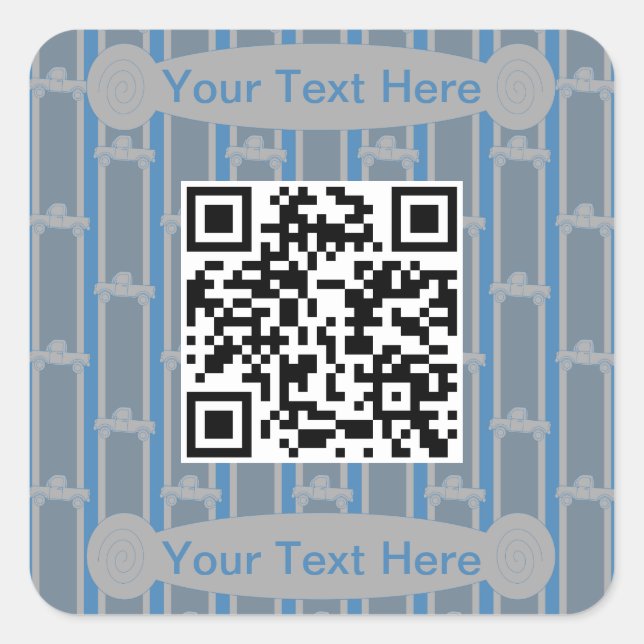 QR-Code für Spaß und Extravagante LKW Quadratischer Aufkleber (Vorderseite)