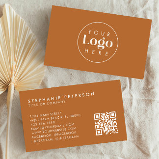 QR-Code für Terracotta und Creme Custom Company Visitenkarte