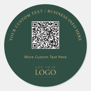 QR-Code für umweltfreundliche und goldene Werbefir Runder Aufkleber