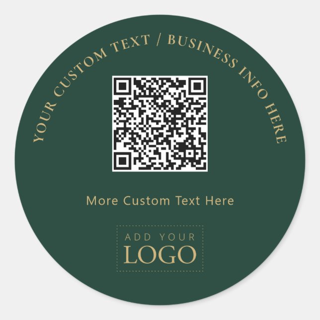 QR-Code für umweltfreundliche und goldene Werbefir Runder Aufkleber (Vorderseite)