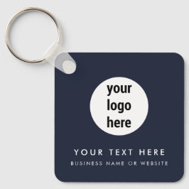 QR-Code für Unternehmen Blue Minimalistisch Busine Schlüsselanhänger