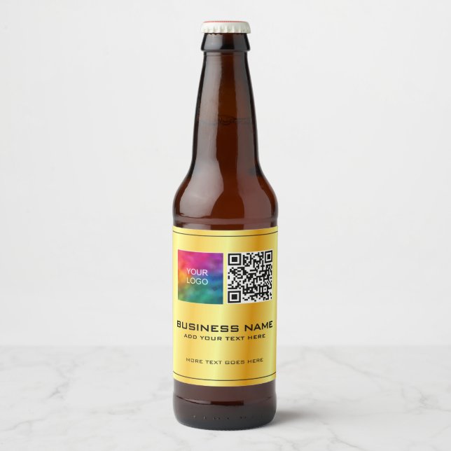 QR-Code für Unternehmen Hier Vorlage Bierflaschenetikett (Vorderseite)