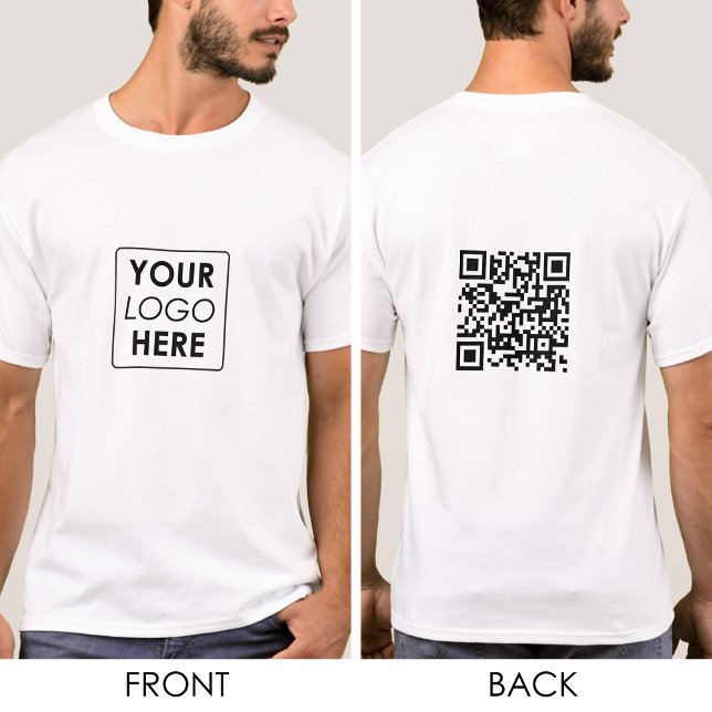 QR-Code für Unternehmen Moderne Mitarbeiter-Workwe T-Shirt (Business Logo QR Code Modern Employee Workwear T-Shirt)