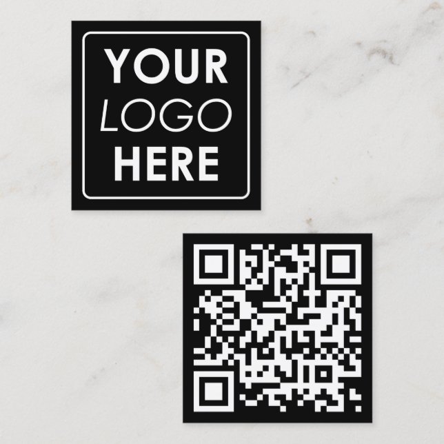 QR-Code für Unternehmen Modernes Minimalistisches  Quadratische Visitenkarte (Vorne/Hinten)