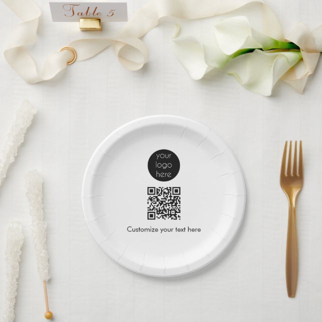 QR-Code für Unternehmen Pappteller (Hochzeit)