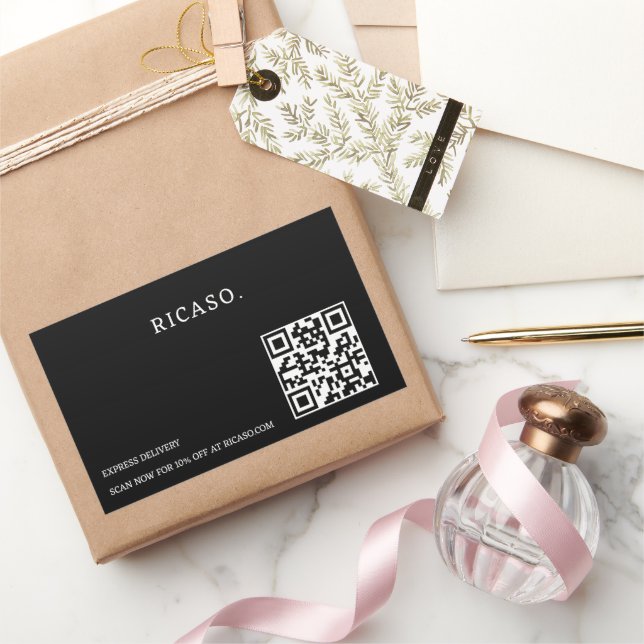 QR-Code für Unternehmen Rechteckiger Aufkleber (Schenken)