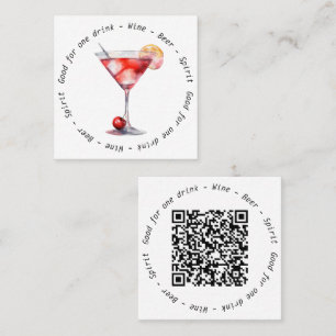 QR Code für Unternehmen Schwarz-weiß Cosmo Drink G Quadratische Visitenkarte
