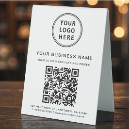 QR-Code für Unternehmen Tischaufsteller