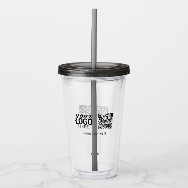 QR-Code für Unternehmen und Kundengeschenke für Te Acryltrinkbecher (Vorderseite)